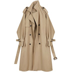 Lace Waist Mid-Length Windbreaker for Women