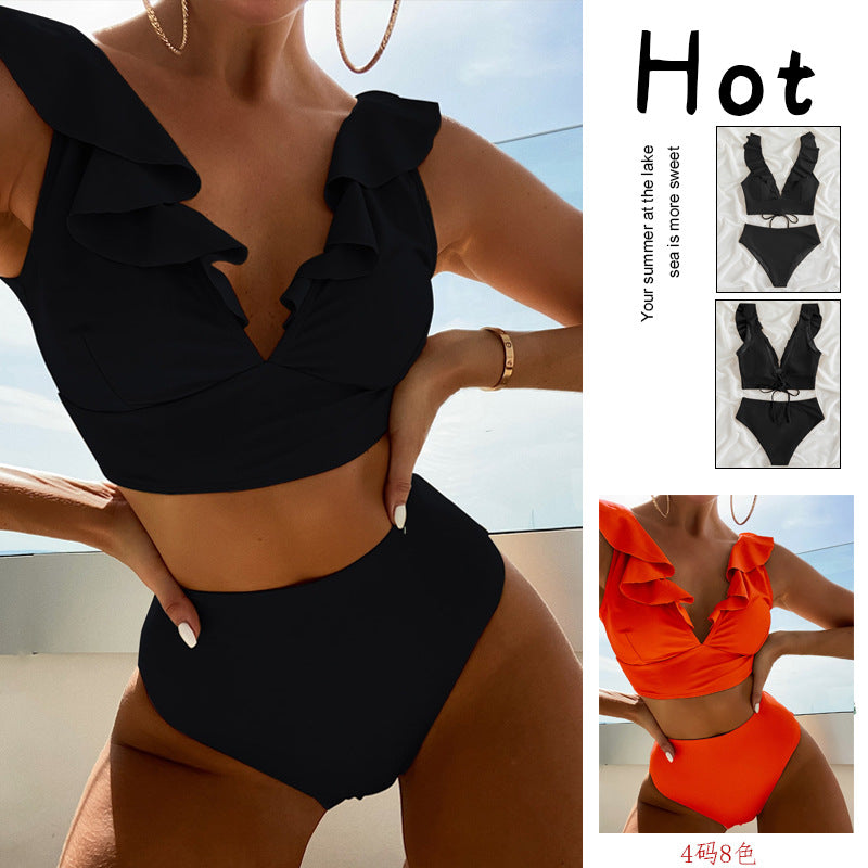 2024 Women's Fashion Ruffled Bikini Swimsuit Set