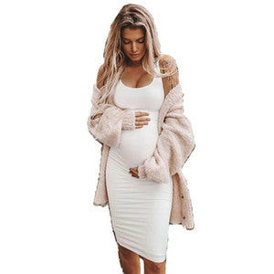 Sleeveless Round Neck Maternity Dress for Pregnant Women