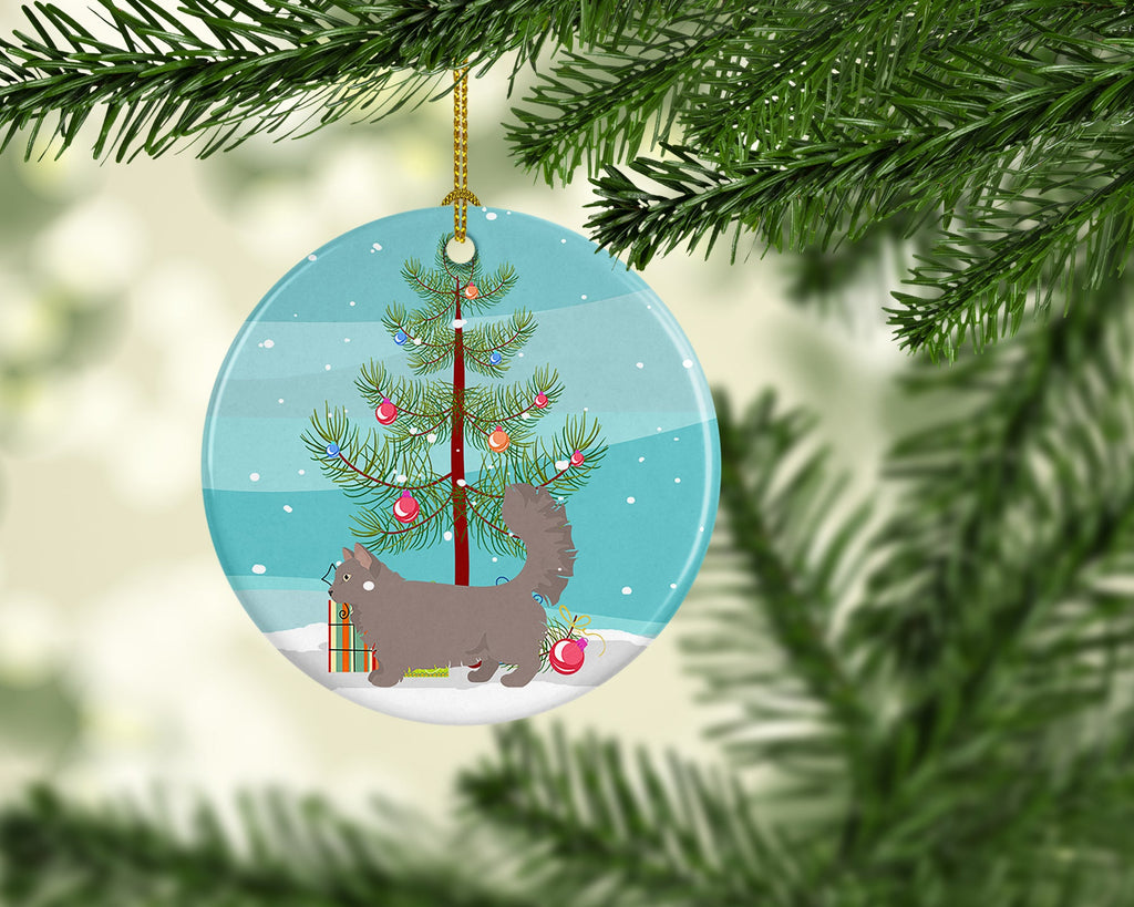 Skookum Cat Christmas Ceramic Ornament