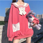Autumn Lolita JK Women's Bowknot Rabbit Hoodie Top | Streetwear