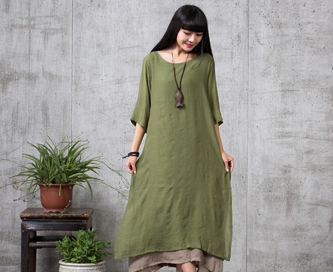 Loose Knitted Cotton Maternity Dress for Autumn Fashion
