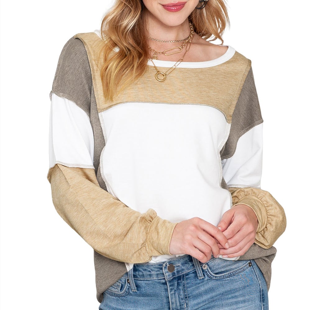 Multicolor Round Neck Loose Casual Pullover Sweater | Streetwear