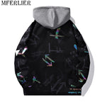 Plus Size Men's Hooded Bomber Windbreaker Jacket