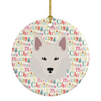 Danish Spitz Merry Christmas Ceramic Ornament