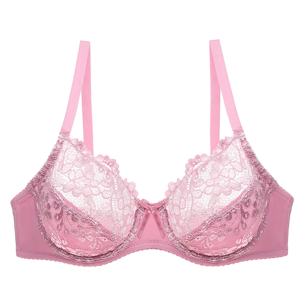 Breathable Lace Bra, Plus Size Adjustable Underwear