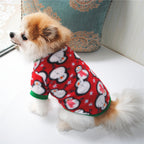 Dog Christmas Hoodie with Classic Pattern and Fluffy Jacket