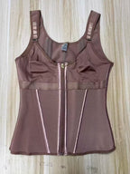 Mesh Waist Slimming Three-Breasted Corset