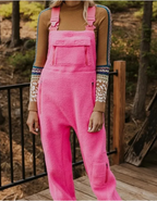 Fleece Suspenders Skinny Pants