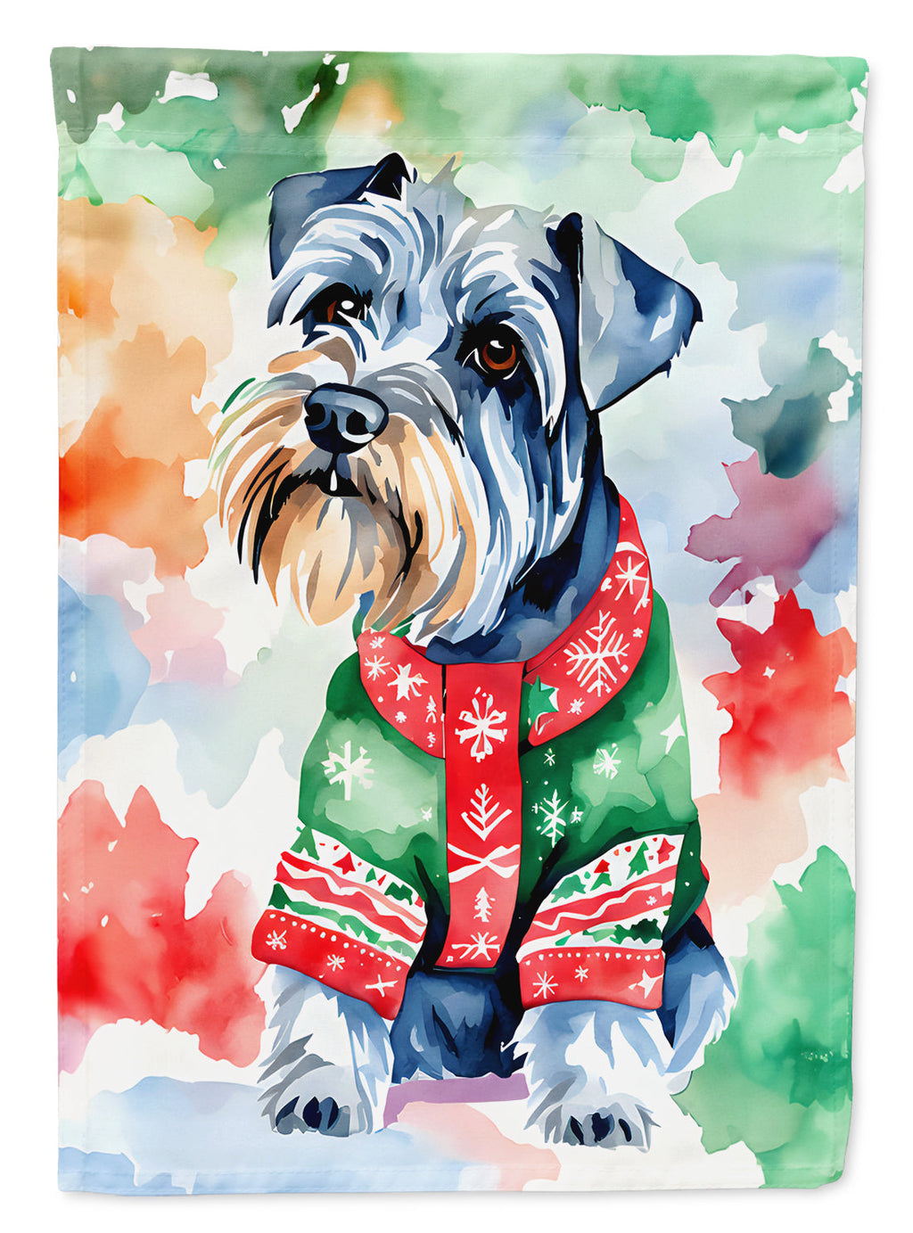 Schnauzer Christmas House Flag