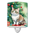 Munchkin Cat By the Christmas Tree Ceramic Night Light