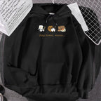 Printed Fleece Hooded Pullover Sweatshirt | Streetwear
