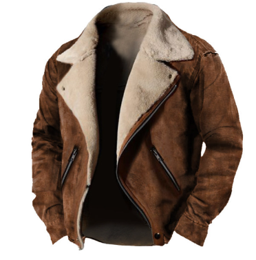 Men's Oversized Winter Casual Lapel Zipper Jacket (One)