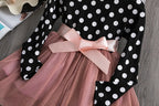 Kids Santa Long Sleeve Winter Christmas Party Dress