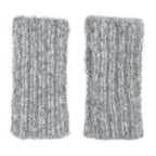 Gray Ribbed Alpaca Gloves