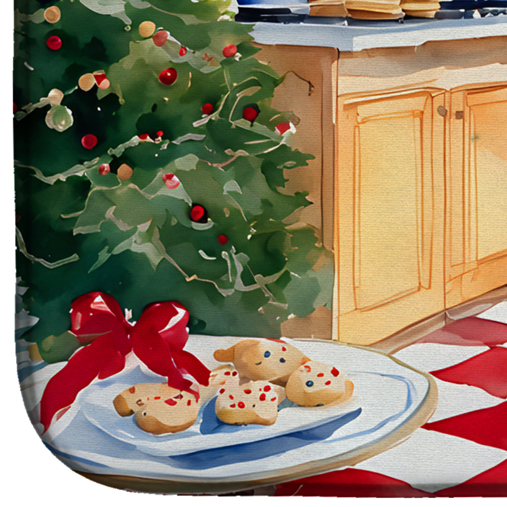 Golden Retriever Christmas Cookies Dish Drying Mat