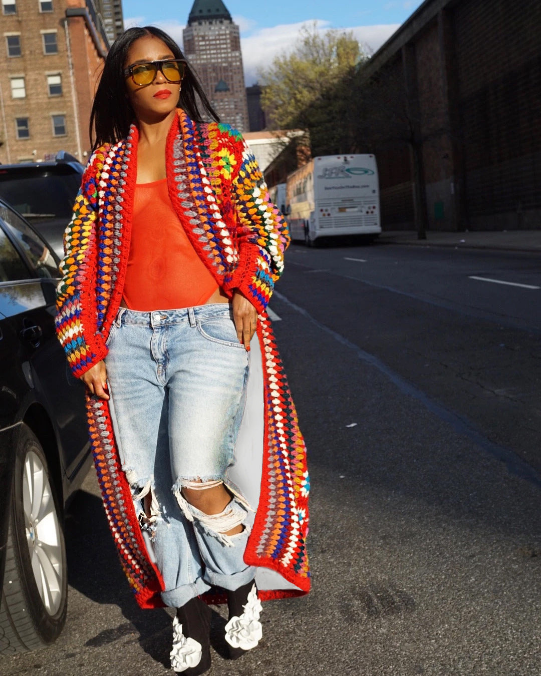Casual Women's Digital Print Windbreaker Jacket