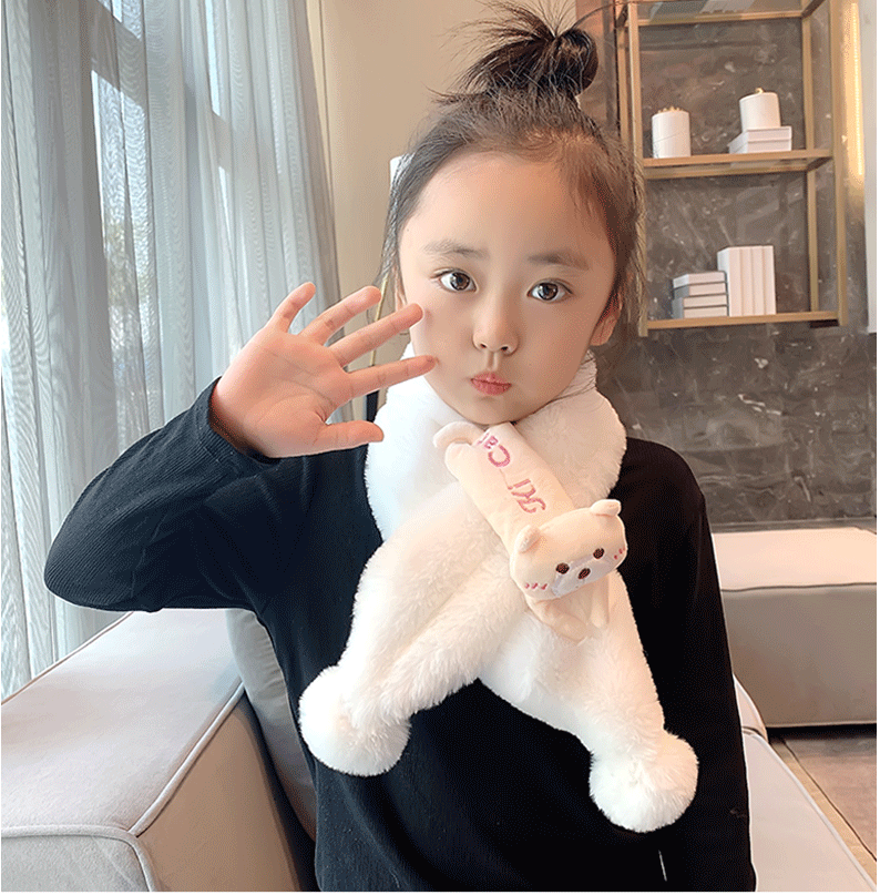Warm Thick Knitted Plush Scarf for Kids