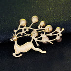 Korean Premium Coral Leaf Pearl Brooch for Christmas