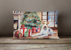 Fox Terrier Cozy Christmas Throw Pillow