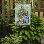 Pug Black Christmas Presents and Tree Garden Flag