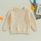 Handmade Embroidery Long Sleeve Flower Sweater