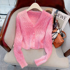 V-neck Soft Waxy Marshmallow Sweater for Women