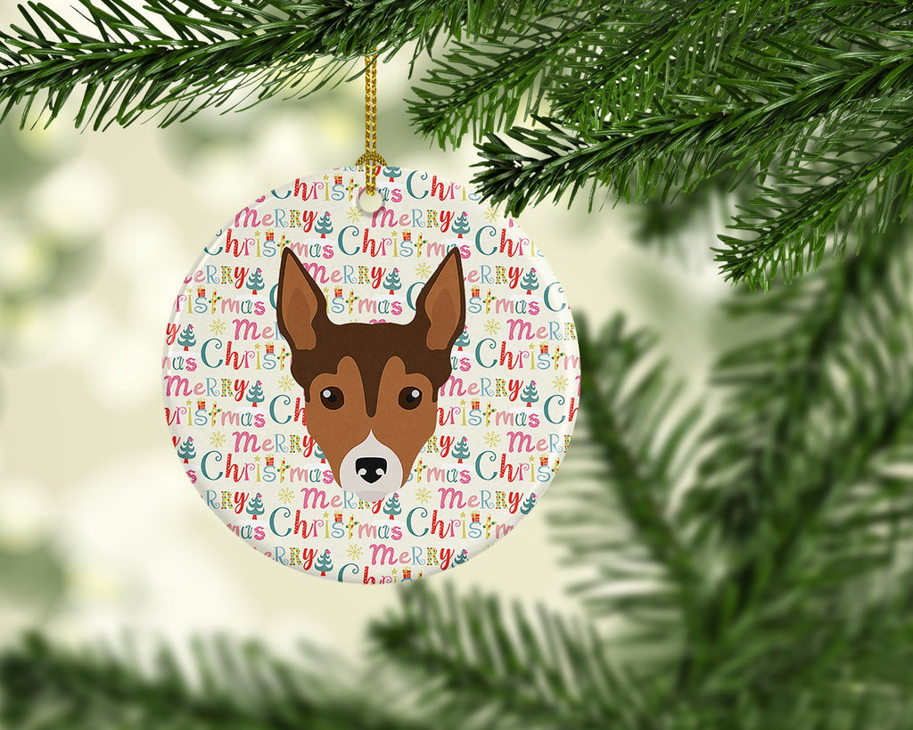 Tenterfield Terrier Merry Christmas Ceramic Ornament