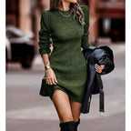 Solid Color Round Neck Sweater