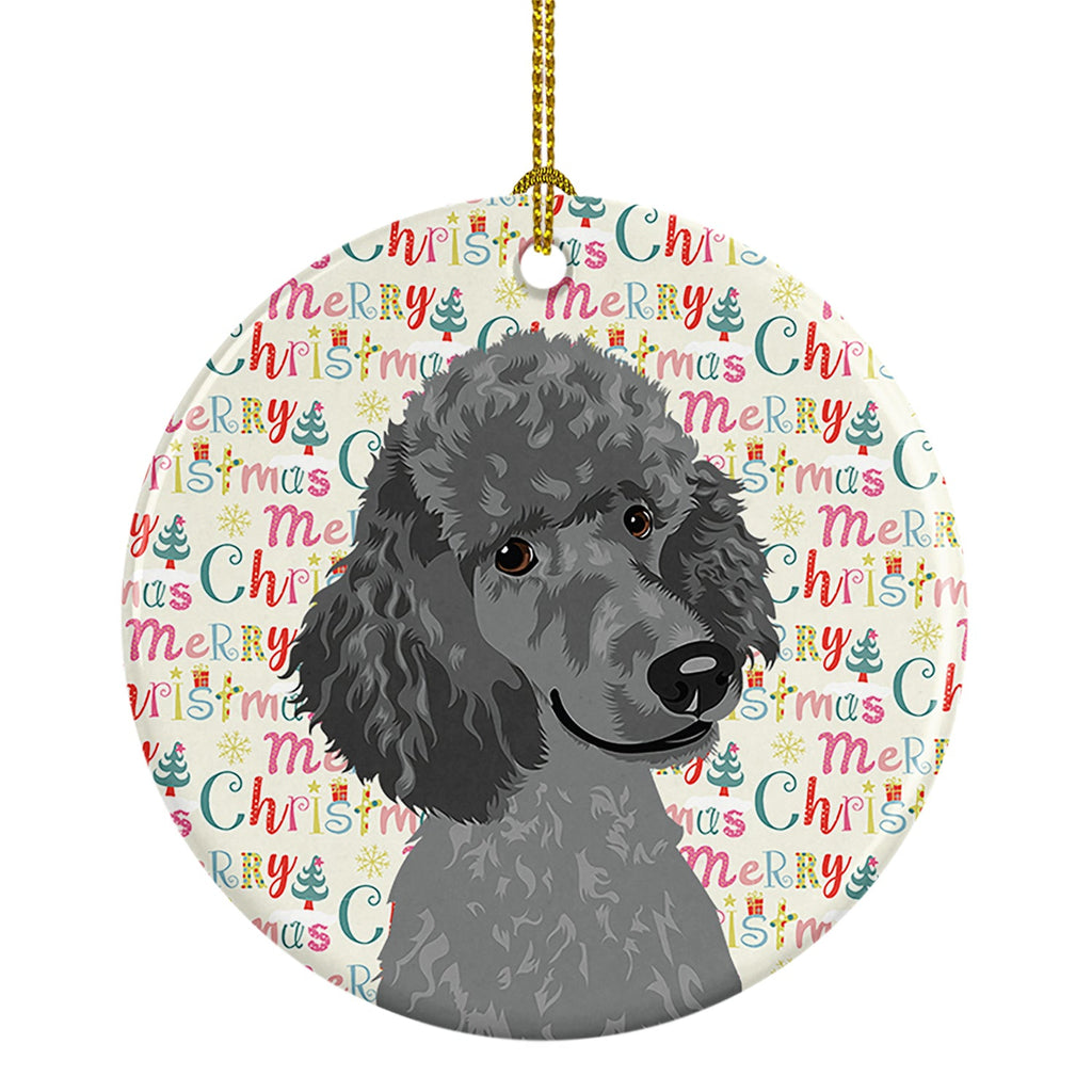 Poodle Standard Gray Christmas Ceramic Ornament
