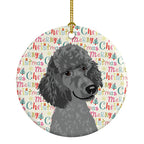 Poodle Standard Gray Christmas Ceramic Ornament