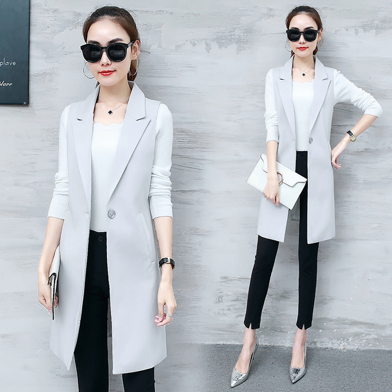 Women's Slim Sleeveless Mid-Length Fashion Coat