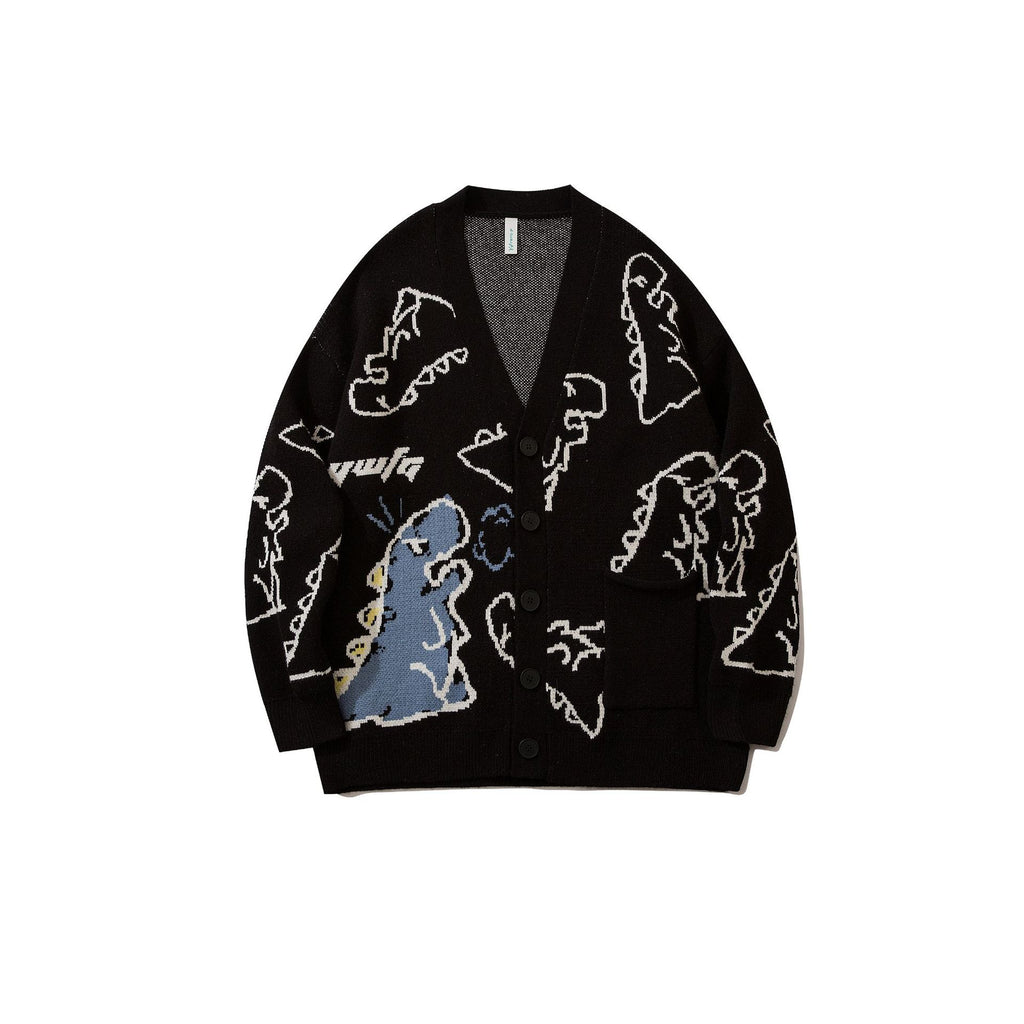 Tide Brand Cartoon Full Print Cardigan Sweater Jacket