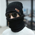 Warm Knit Winter Beanie Hat and Scarf Set for All | Embroidered Cap