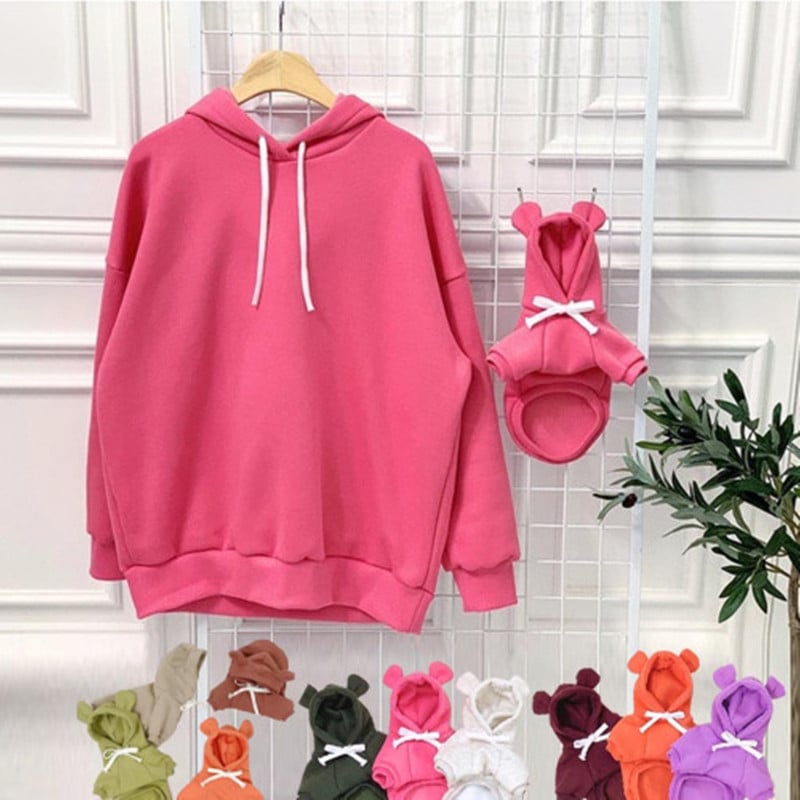 Cute Bear Ear Pet Hooded Sweater for Parent-Child