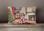 Basset Hound Christmas Throw Pillow