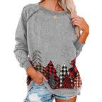 Christmas Snowflake Tree Print Long Sleeve Sweatshirt | Streetwear