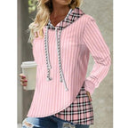 Contrast Color Knitted Jacquard Hooded Sweater
