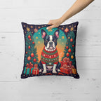 Boston Terrier Christmas Throw Pillow