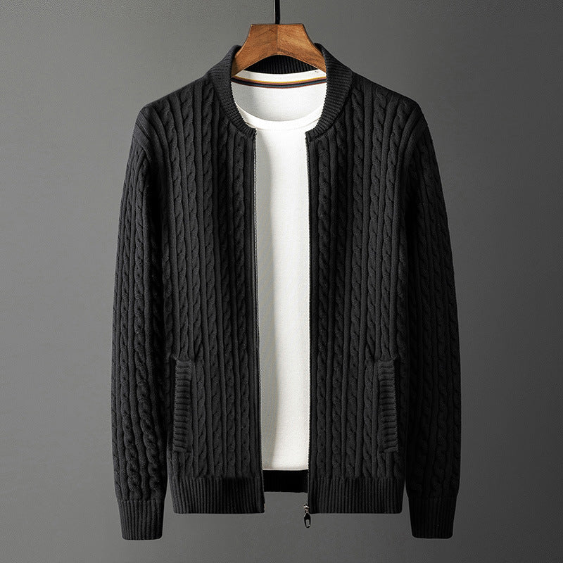 Men's Plus Size Striped Knitted Cardigan Jacket M-4XL