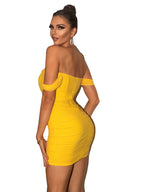 Off-Shoulder Ruched Bodycon Mini Dress