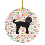 Labradoodle Merry Christmas Ceramic Ornament