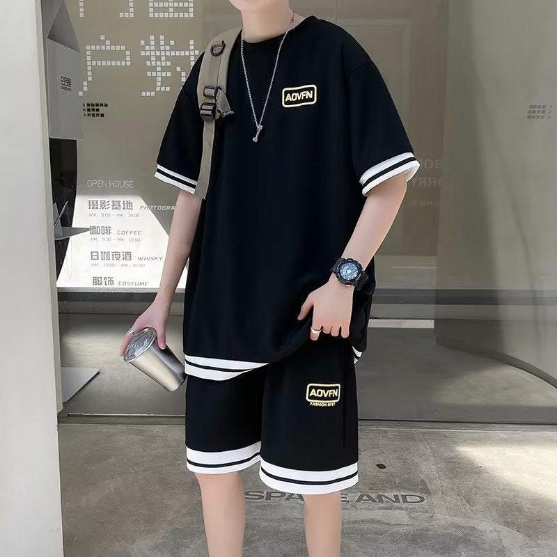 Round Neck Stripe Contrast Pullover for Casual Sports | Streetwear