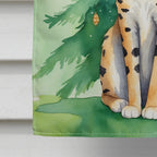 Serengeti Cat By the Christmas Tree House Flag