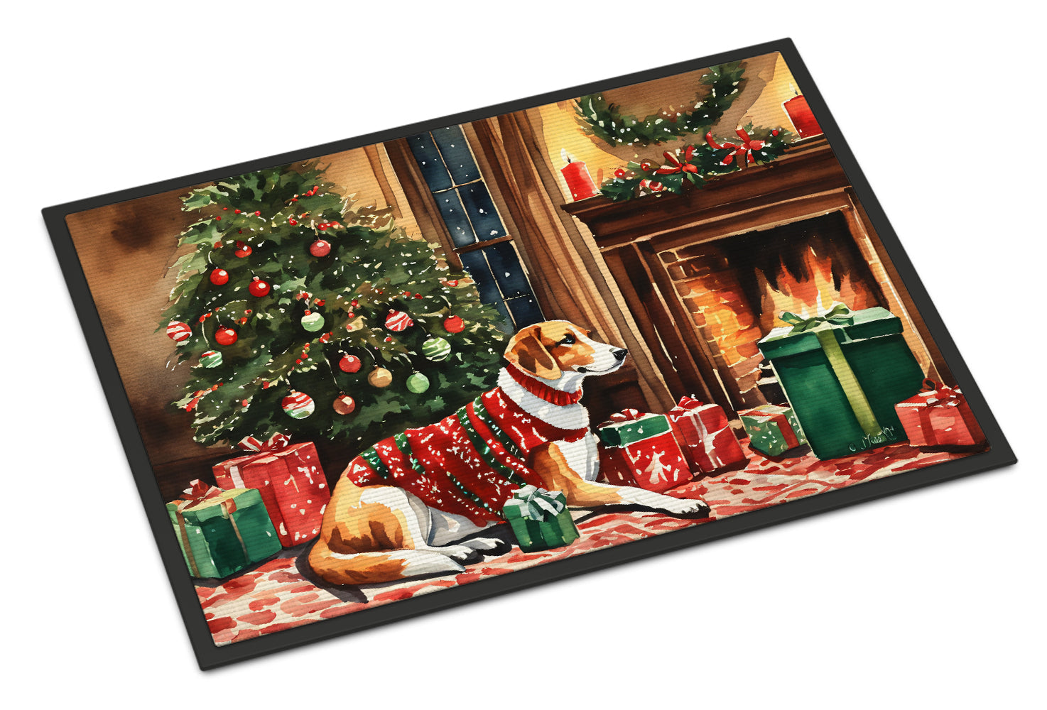 American Foxhound Cozy Christmas Doormat