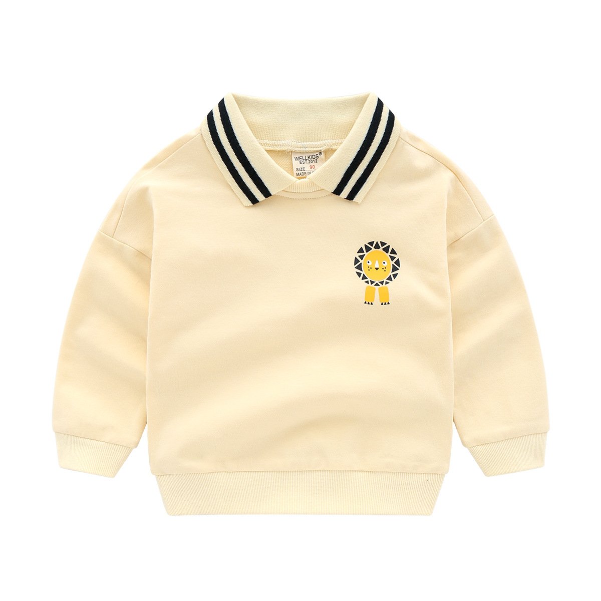 Children's Long-Sleeved Cartoon Striped Pullover Jacket