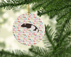 Tailless Rat Christmas Ceramic Ornament