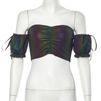 Sexy Reflective Laser Tank Top for Nightclub Parties