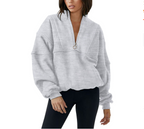 New Women's Half-Zip Sports Sweater for Autumn/Winter