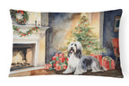 Bearded Collie Christmas Throw Pillow